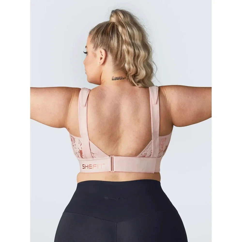 SHEFIT FLEX Blush Sports Bra Size 6Luxe Supportive Activewear Medium Impact - Picture 3 of 9